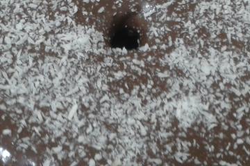 Bolo de Banana com cobertura de Brigadeiro