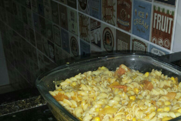 Macarronada de sardinha e molho branco