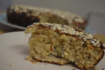 Bolo de banana com aveia