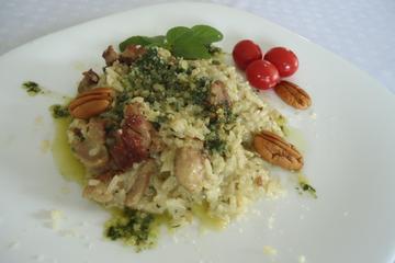 Risoto al Pesto com Nata e Nozes