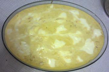 Frango com creme de milho e catupiry