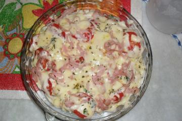 Couve-flor com presunto e mussarela