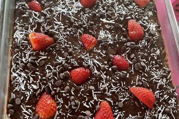 Sobremesa chococreme com morango