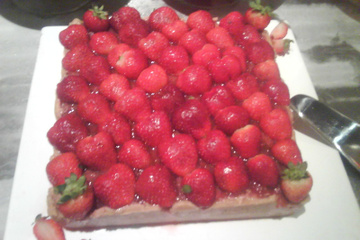 Torta de Morango com rosas