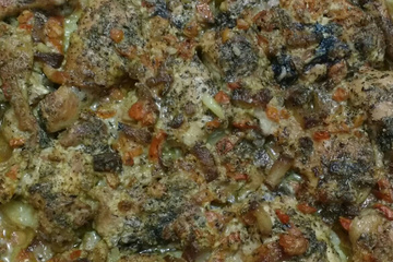 Frango assado com batata da Jujufe