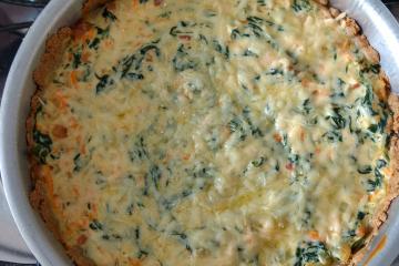 Quiche fácil de espinafre com ricota