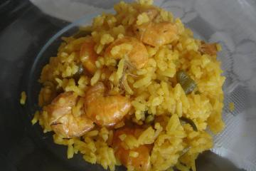 Risoto de camarão ao forno