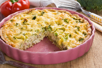 Torta de frango, presunto e mussarela