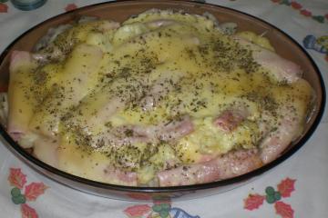 Couve-flor com presunto e mussarela