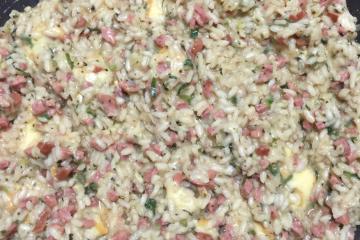 Risoto de lingüiça com provolone