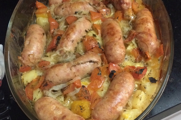 linguiça de frango ao forno