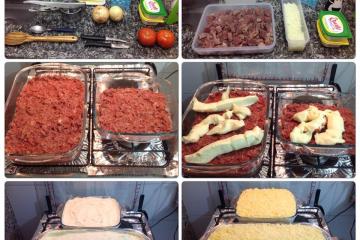 Escondidinho de carne seca com purê de batatas