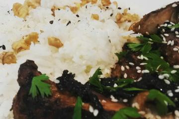 Frango com shoyu e gengibre