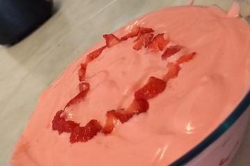Danone caseiro de morango