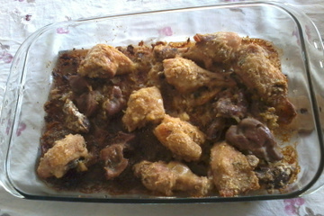 Frango assado três farinhas