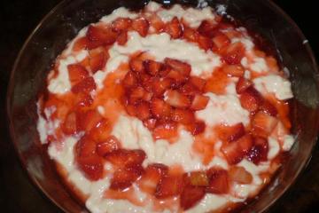 Creme com morangos