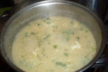 Sopa de fubá com ovos