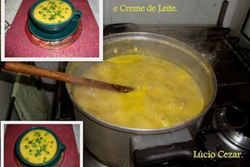 Sopa de inhame, cenoura e creme de leite