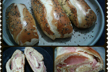 Pão recheado com presunto