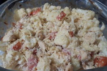 Couve-flor cremosa com frango