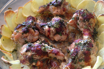 Drumet assado com batatas