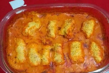 Frango recheado ao creme de milho