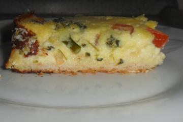 Torta de queijo e brócolis