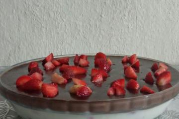 Sobremesa chococreme com morango
