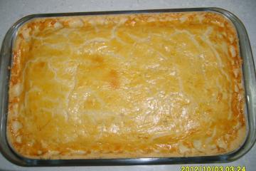 Empadão de queijo e presunto
