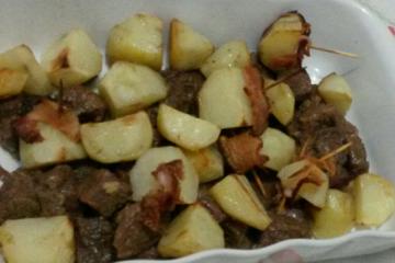 Batata assada com bacon