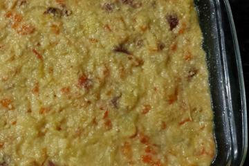Souflé de legumes com calabresa