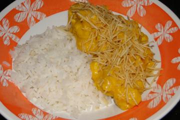Frango ao molho de abóbora cabocha e requeijão