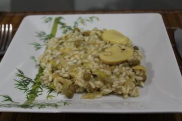 Risoto de ervilhas e champignons