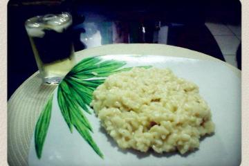 Risoto de queijo brie e pêra