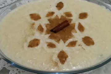 Arroz doce com leite condensado e coco