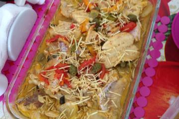 Filé de merluza com batata ao forno
