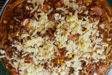 Macarrão com carne moída