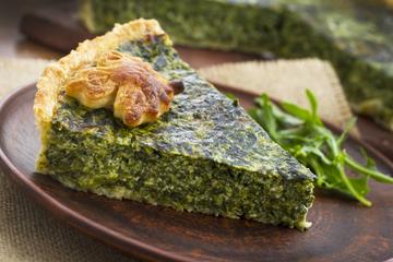 Torta de quinoa com escarola