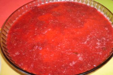 Sobremesa refrescante de morangos da Lú