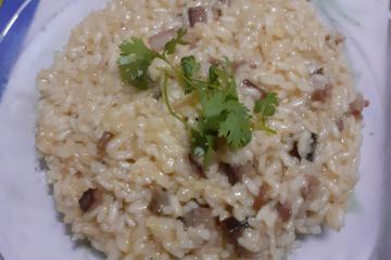 Risoto de bacon e cerveja