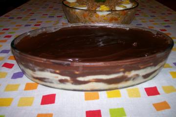 Pavê de chocolate preto e chocolate branco