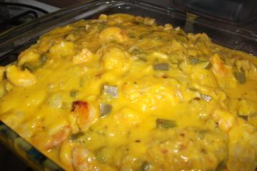 Peixe com abóbora e camarão