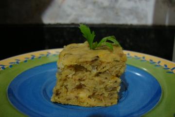 Torta rápida e nutritiva de fubá de micro-ondas