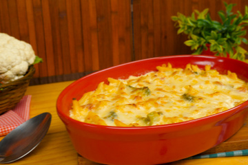 Macarrão ao leite gratinado