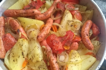 linguiça de frango ao forno