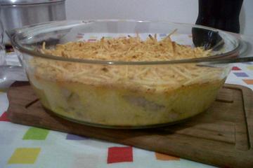 Escondidinho de frango com creme de milho