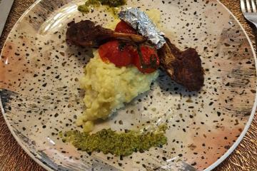 Risoto de tomate seco com molho pesto