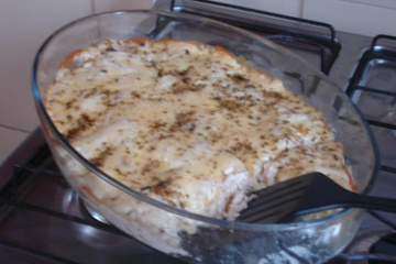 Batata gratinada com frango