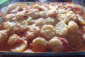 Filé de merluza com batata ao forno