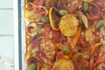 Filé de merluza com batata ao forno
